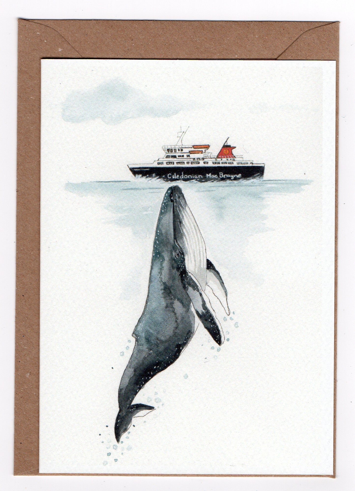 Vertical Whale & Ferry Card