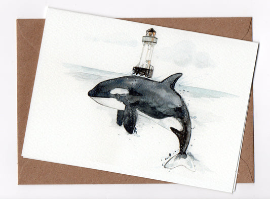 Whale & Lighthouse Card