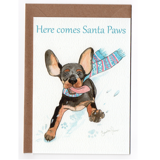 - Christmas Card - Here comes Santa Paws