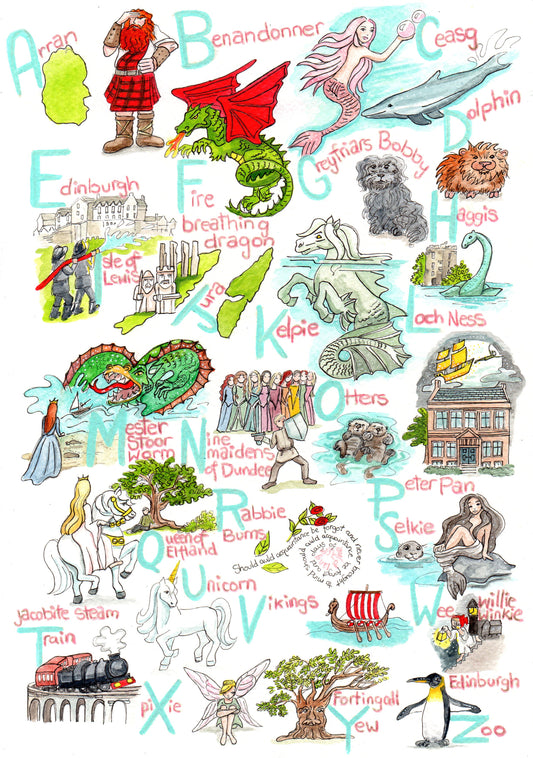 A4 Print - Discover Scotland by Alphabet